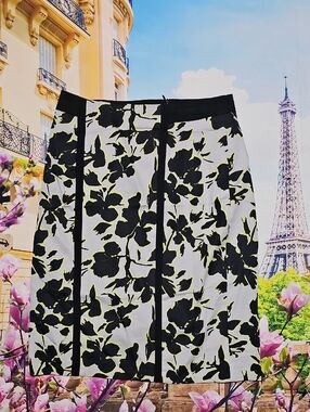 Bianca Elegant Lined Floral Pencil Skirt Size 6